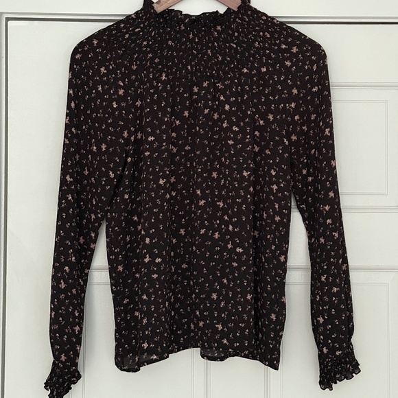 Madewell Smocked-Neck Ruffle Top In Stem Scatter, Small - Picture 2 of 6